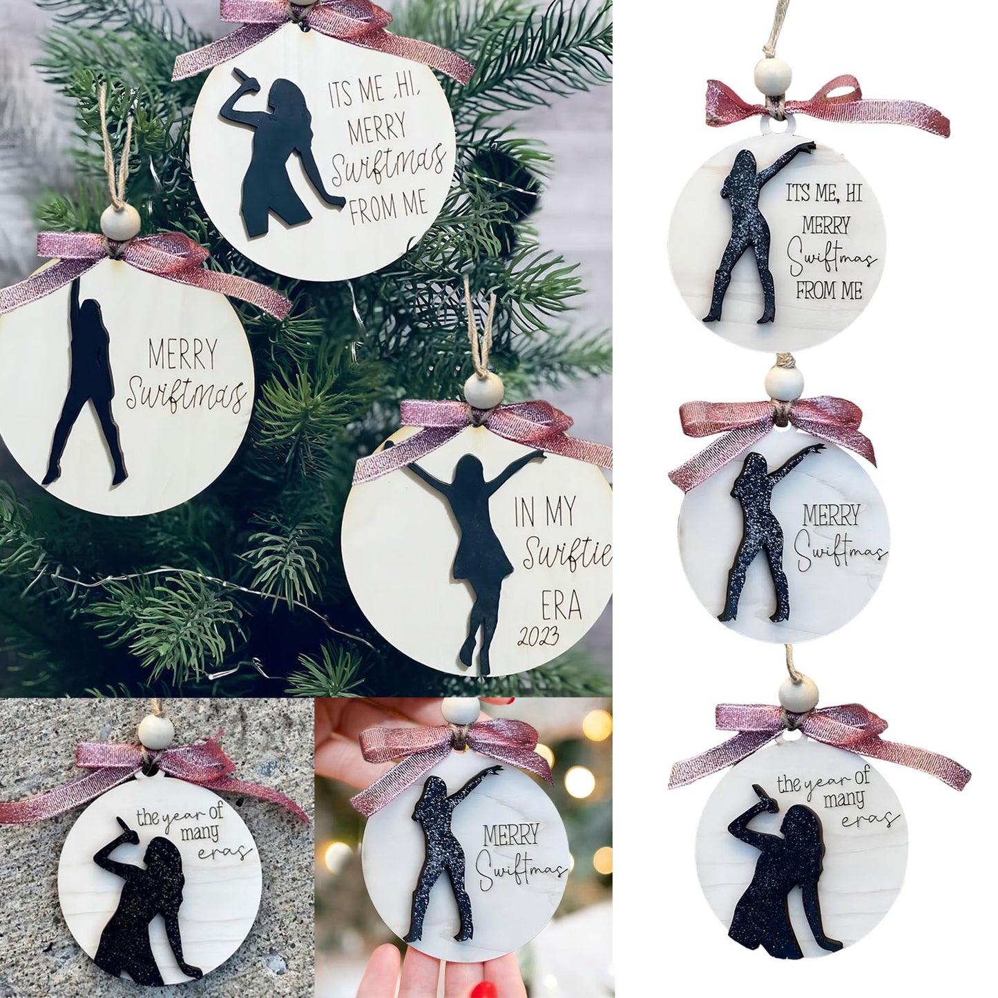 Swiftmas Serenade Wooden Ornament - Taylor-Inspired Christmas Tree Pendant